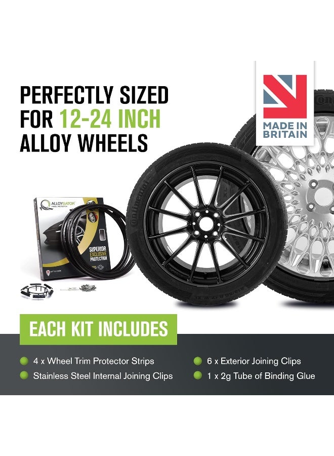 ALLOYGATOR Alloy Wheel Protectors | Rim Protectors | Wheel Protection | Alloy Wheel Protection | Fits 12-24 Inch Wheel Diameter | 15 Colors | Pack of 4 (Black, Up to 24 Inch Wheels)  - Image 4