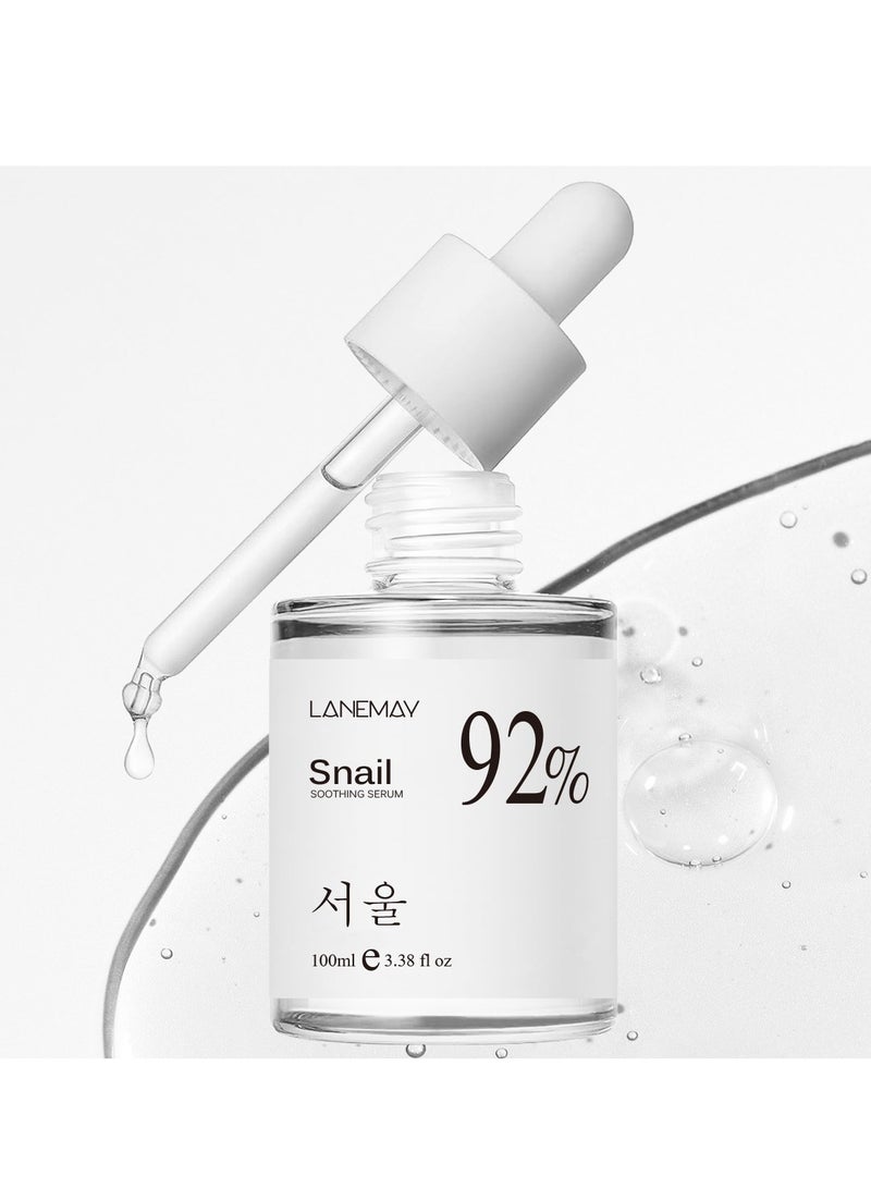 92% Snail Essence, Anti-Aging Powerful Essence, Moisturizing and Firming Facial Essence, Filtrate Ingredients Reduce Wrinkles, Diminish Age Spots and Acne Scars, Suitable for Dull and Dry Skin - 100ml  - Image 2