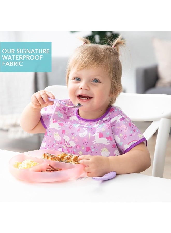 Bumkins Bibs - Toddler Bibs, Waterproof, Large for 1-3 Years, Short Sleeve - Image 3