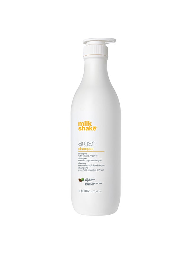Milk Shake Argan Oil Shampoo – Sulfate Free Hydrating Cleanser with Organic Argan Oil, Wheat & Rice Proteins – Nourishing, Anti-Frizz & Color-Safe Shampoo for Soft, Shiny Hair, 1 Ltr - Image 1