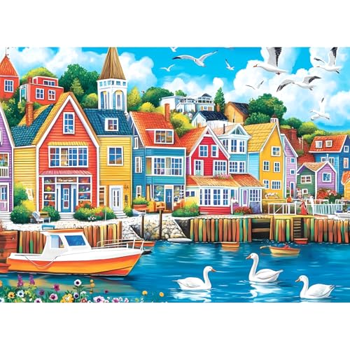 WSCXSC Jigsaw Puzzles 300 Pieces for Adults300 Piece Puzzles for AdultsSea Seagull Building Puzzle for Kids Ages 810 1012Recycled Paper Puzzle 300 PiecesHome Decors Family Challenge Toys - Image 1