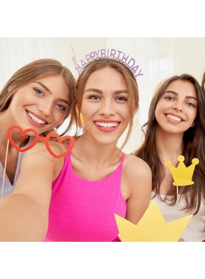 CIEHER Purple Birthday Crown Birthday Headband, It's My Birthday Headband, Happy Birthday Headband for Women Girls, Birthday Girl Headband, Birthday Tiara Happy Birthday Decorations - Image 2