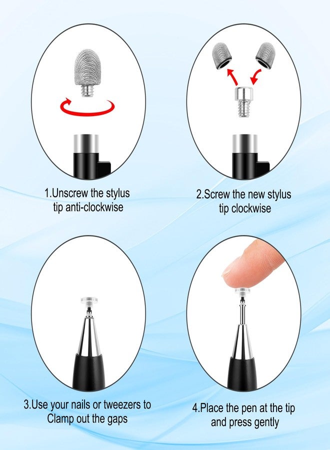 AULEEP قلم أويليب 2 في 1 (رأس ألياف ورأس قرص) أقلام ستايلس لشاشة اللمس، حساسية عالية ودقة قلم ستايلس سعوي لجميع شاشات اللمس والأجهزة اللوحية/آيفون/آيباد/سامسونج (2 قطعة - أسود/أبيض) - Image 4