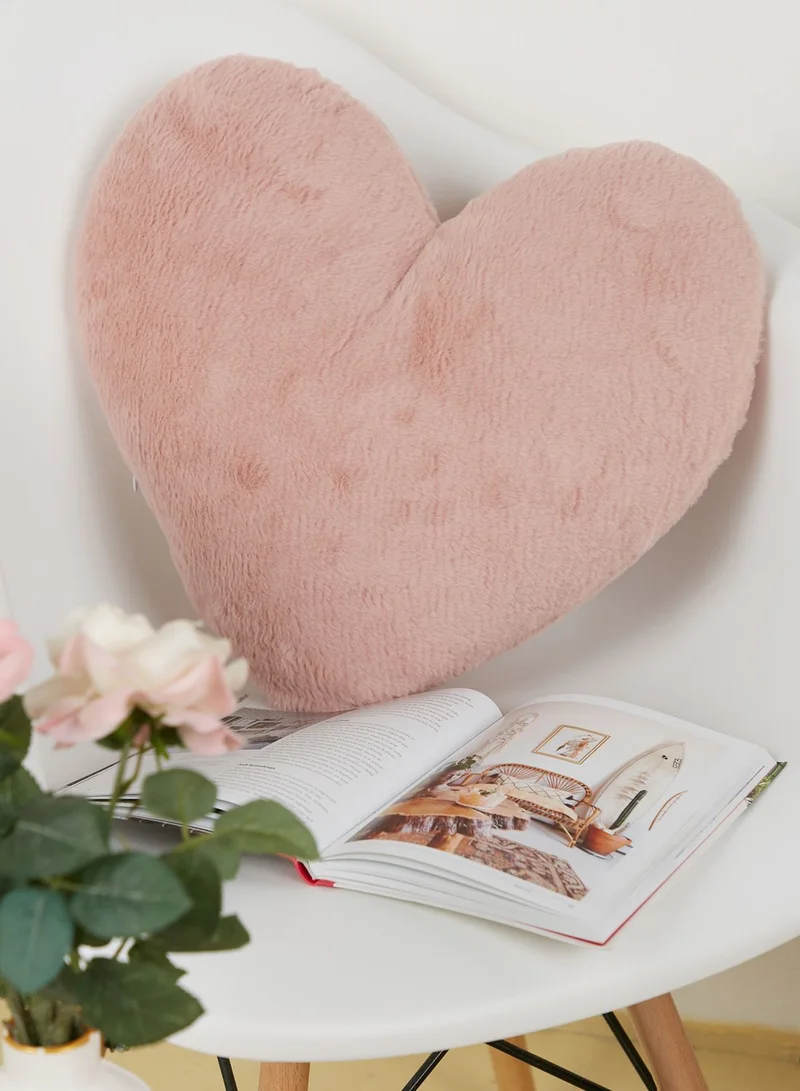 Pink Cactus Heart Shaped Cushion With Insert