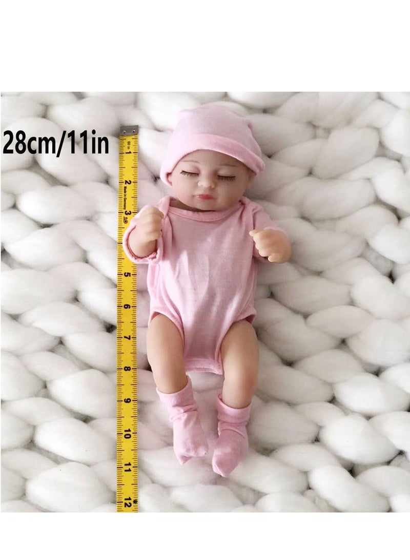 Mini Size 10 Inch 28 Cm Full Vinyl Baby Doll with Clothes - Image 2