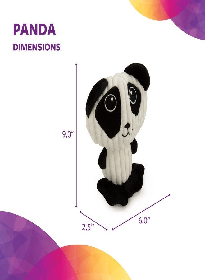TrustyPup Strong 'N Silent Big Head Panda Silent Squeak Plush Dog Toy, Chew Guard Technology - Black/White, Medium - Image 3