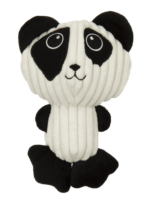 TrustyPup Strong 'N Silent Big Head Panda Silent Squeak Plush Dog Toy, Chew Guard Technology - Black/White, Medium - Image 1