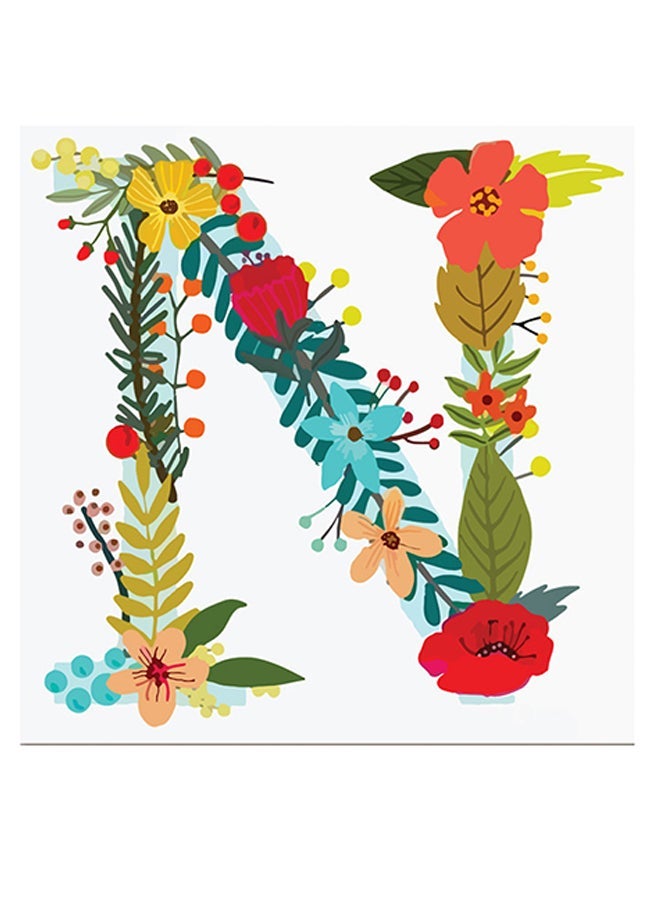 RYN Alphabet N Themed Wall Art Red/Blue/Yellow 30x30cm - Image 1