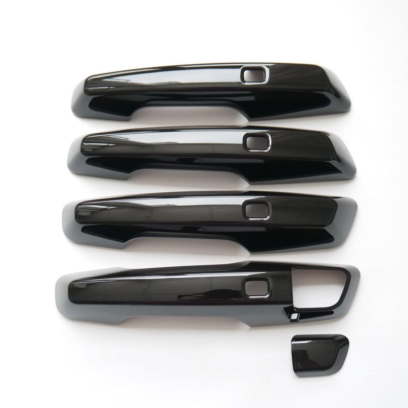 CYAuto Chrome Carbon Fiber Gloss Black Exterior Door Handle Cover Trims for GMC Acadia Chevy Traverse Equinox Honda Prologue 2025 2026 Glossy Black - Image 2