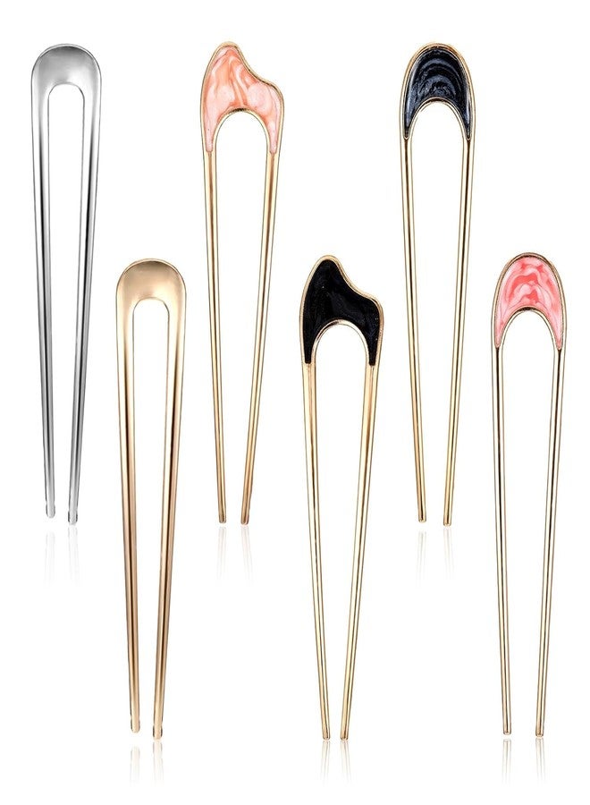 VORSET 2 PC U-Shaped Ha Pins Metal Vintage Hair Sticks French Hair Pin Hairstyle Chignon for Women Girls, - Image 1
