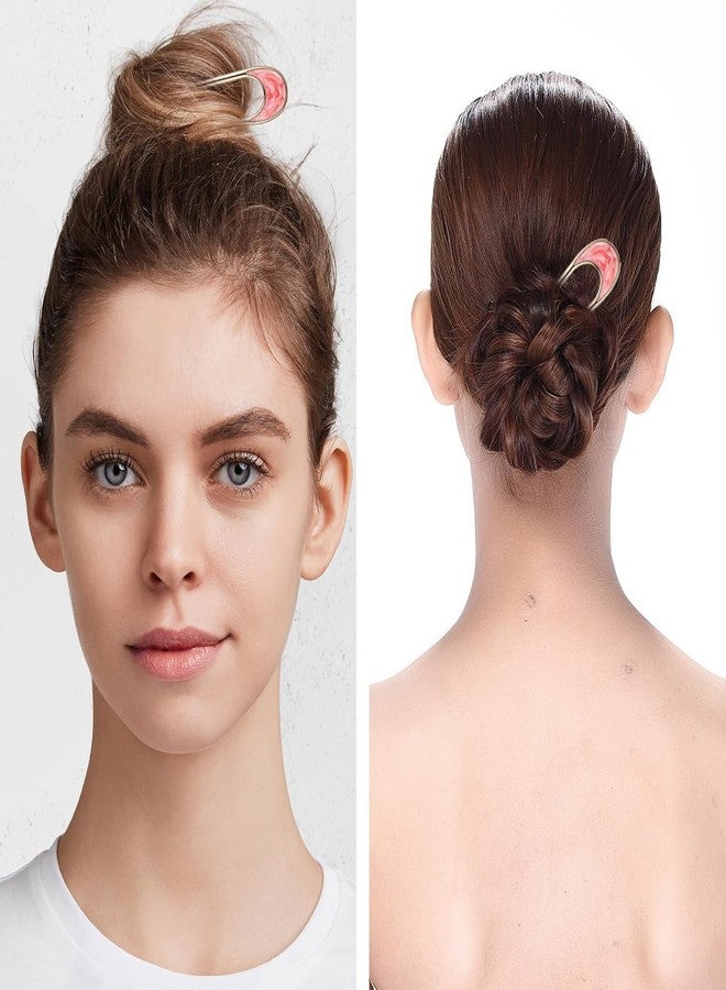 VORSET 2 PC U-Shaped Ha Pins Metal Vintage Hair Sticks French Hair Pin Hairstyle Chignon for Women Girls, - Image 5