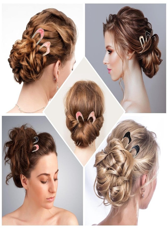 VORSET 2 PC U-Shaped Ha Pins Metal Vintage Hair Sticks French Hair Pin Hairstyle Chignon for Women Girls, - Image 3