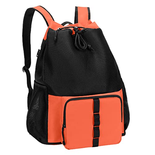 Fasrom Mesh Beach Bag Backpack with Zipper Bottom, Sport Gym Backpack for Swimming, Beach, Pool and Travel(Patent Design), Orange - Image 1