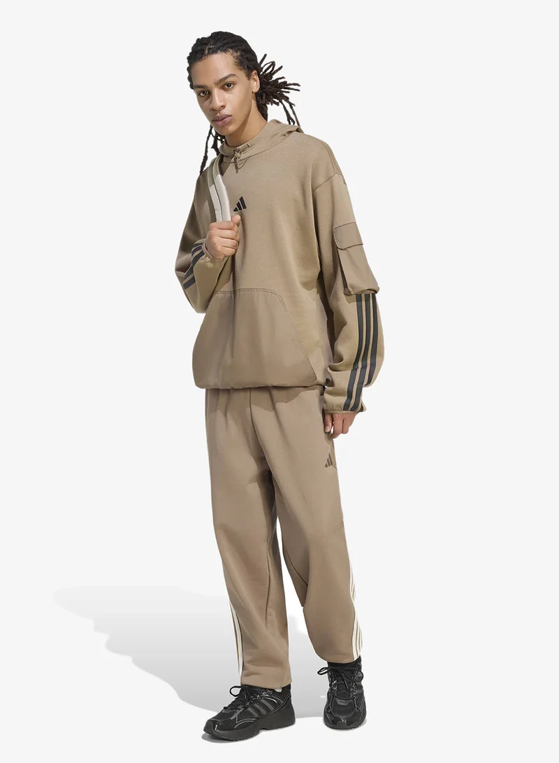 Adidas KHASIX/OWHITE 3-Stripes Regular Cuffed Sweatpants for Men | Best Price UAE
