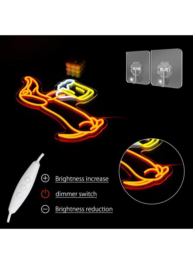 LULANMP Dachshund Neon Sign for Wall Decor Dachshund Drink Beer Light up Sign for Pet Store Cute Dog Neon Lights Beer LED Neon Light for Pet Shop Bar Pub Party Decor Gift for Dog Lover(16.5''*11.5'') - Image 5