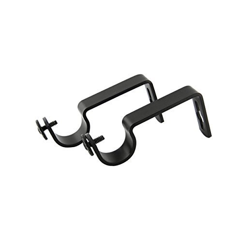 Rod Desyne Heavy Duty 1 inch Wall Bracket Single Pair, Black, 2 Piece - Image 1