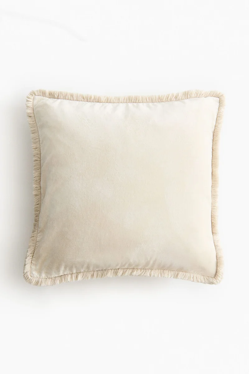 H&M Fringed velvet cushion cover