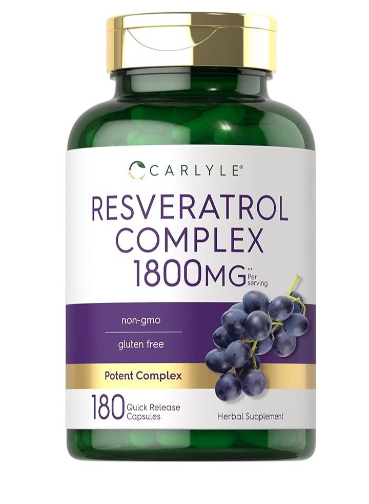 مكمل ريسفيراترول 1800 ملجم لكل 180 كبسولة