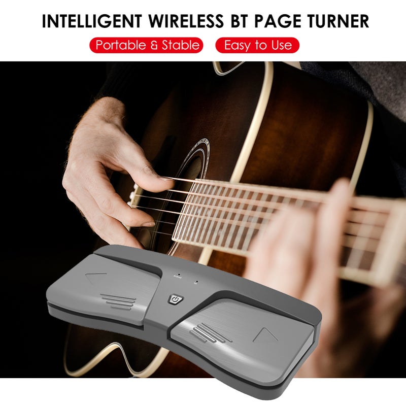 Wireless Page Turner Pedal: Black ABS & PC Portable Stable Anti-Slip Pad Foot-Operated - Hands-Free Easy Quiet Operation BT Page Turner for iOS Android Smart Phones Tablets Musical Players - Image 4