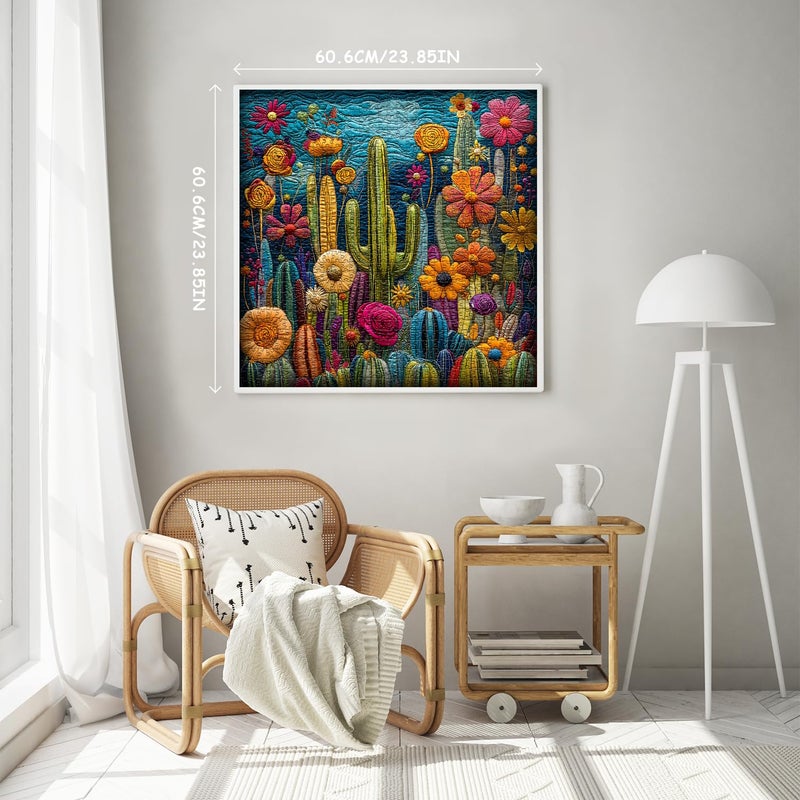 PICKFORU Cactus Puzzles for Adults 1000 Pieces,Unique Succulent Plant Puzzle Art,Cactus Flower Garden Puzzle,Colorful Impossible Challenge Jigsaw Puzzles for Adults - Image 4