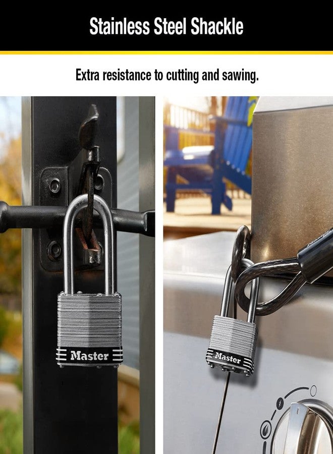 Master Lock 1SSQLF Stainless Steel Outdoor Padlock with Key, 4 Pack Keyed-Alike - Image 3