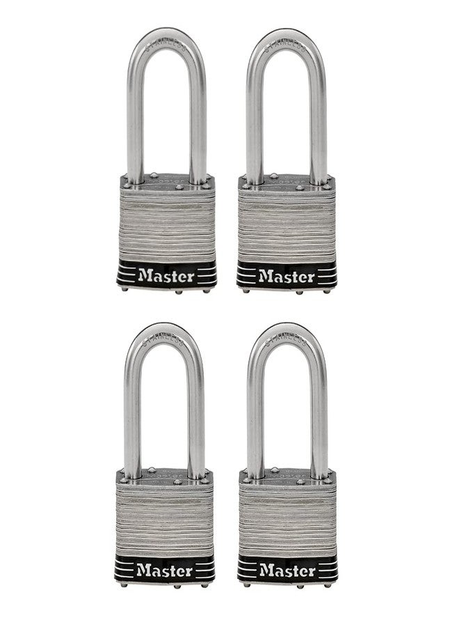 Master Lock 1SSQLF Stainless Steel Outdoor Padlock with Key, 4 Pack Keyed-Alike - Image 1