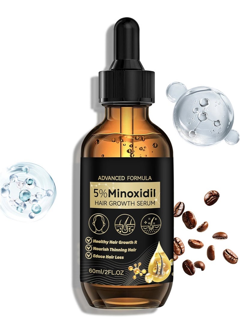 MOOYAM Minoxidil Biotin 5% Hair Growth Serum Oil for Men and Women,Prevents Hair Loss and Thinning, 2 fl oz - Image 1