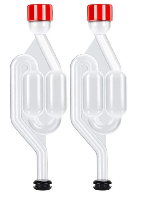 2-Piece Fermentation S Type Airlock Twin Bubble with Grommets