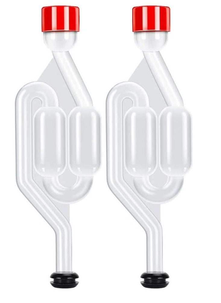 LOLAGO - 2-Piece Fermentation S Type Airlock Twin Bubble with Grommets - Image 1