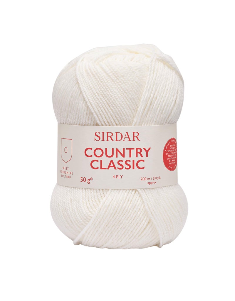 Sirdar Country Classic 4 Ply White 950 50g