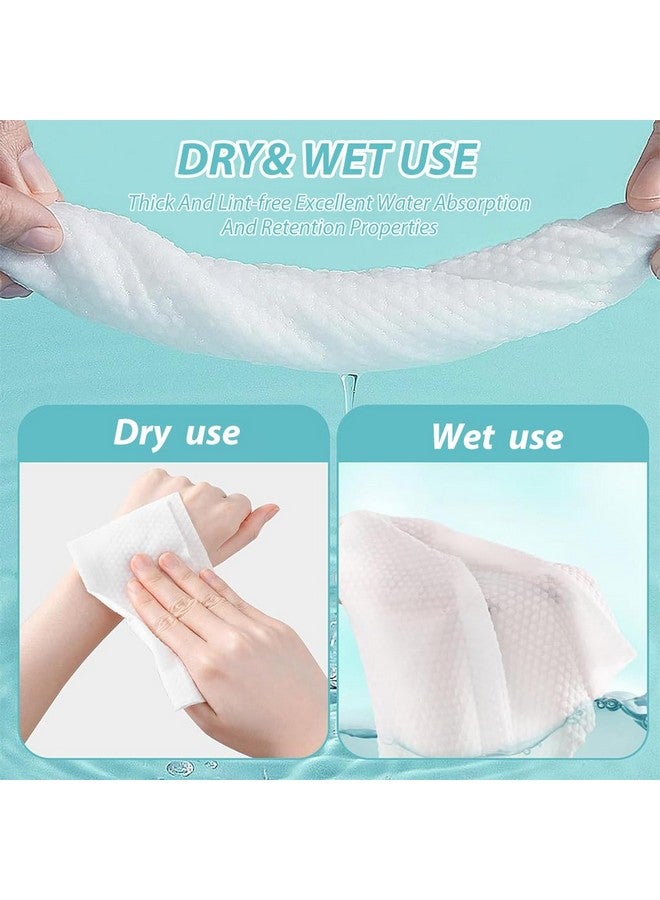 MAYCREATE® Disposable Face Towel 140 Count Facial Tissues for Face Wipes for Women Daily use Soft Absorbent Cotton Wet Tissue for Face Makeup Removal Dry & Wet Multi Use for Travel - Image 4