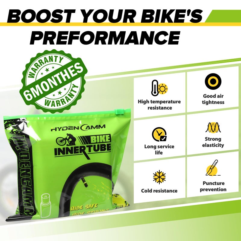 Hydencamm 2 Pack 27.5 Inch x 1.75/1.95/2.10/2.125 Bike Tubes with 32mm Schrader Valve, 27.5 Bike Tube with 2PCS Levers, Bike Tube 27.5 x 2.10 Compatible with MTB and Cruisers, City Bikes, Road Bikes - Image 3