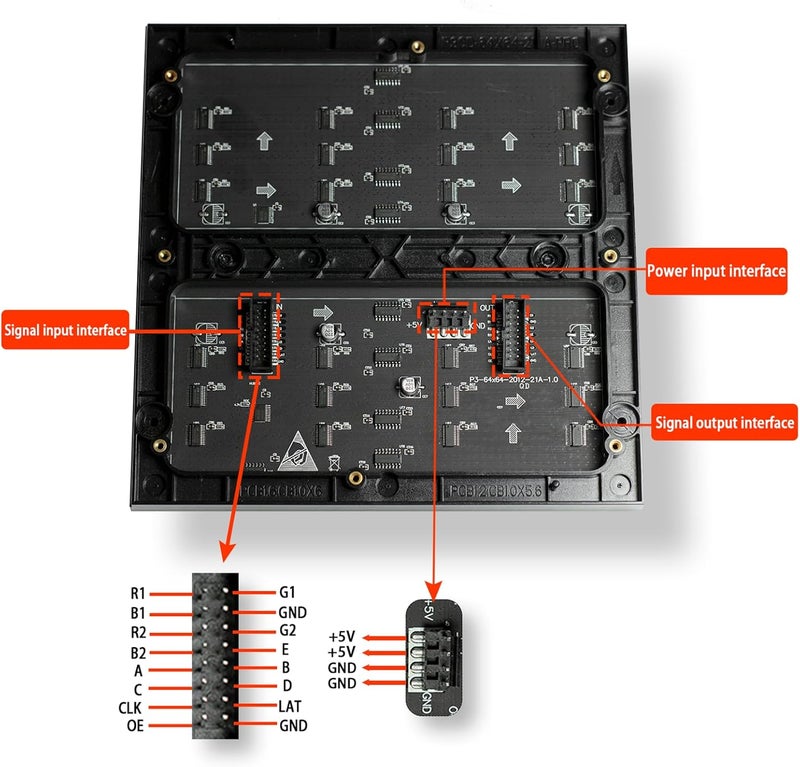 Xicoolee RGB Full-Color LED Matrix Panel for Raspberry Pi/Arduino/ESP32 - 64x64 3mm Pitch with Adjustable Brightness - Image 5