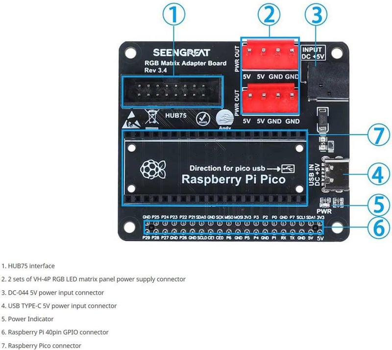 Xicoolee RGB Full-Color LED Matrix Panel for Raspberry Pi/Arduino/ESP32 - 64x64 3mm Pitch with Adjustable Brightness - Image 4