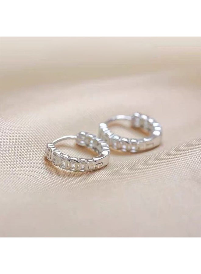 أقراط حلقة معدنية نسائية S925 على شكل عملة 1-2 زوج، مجموعة أقراط قابلة للحساسية مقاومة للماء للغضروف، مجوهرات خفيفة وعصرية كهدية للنساء - Image 2