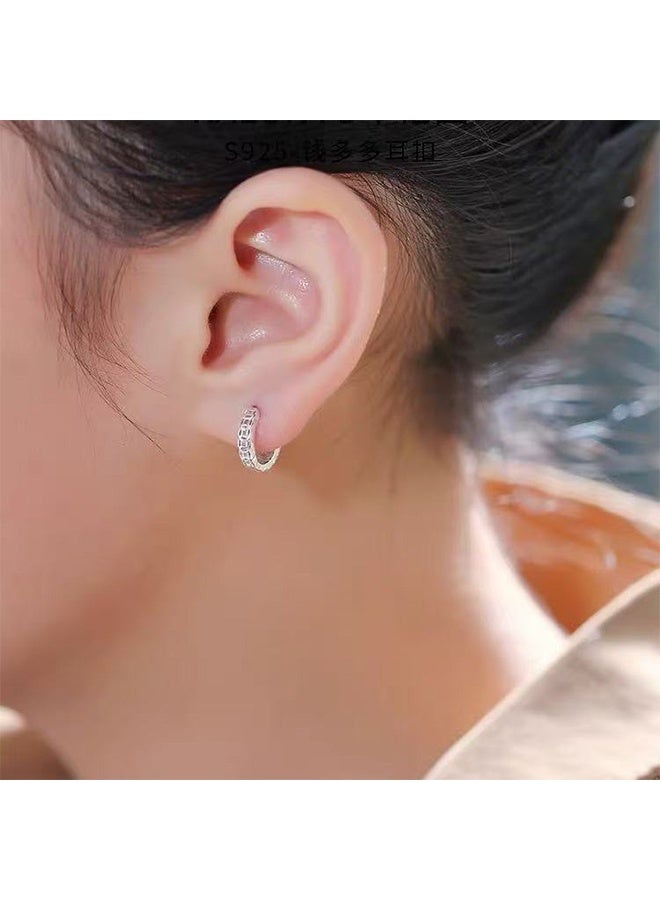 أقراط حلقة معدنية نسائية S925 على شكل عملة 1-2 زوج، مجموعة أقراط قابلة للحساسية مقاومة للماء للغضروف، مجوهرات خفيفة وعصرية كهدية للنساء - Image 3