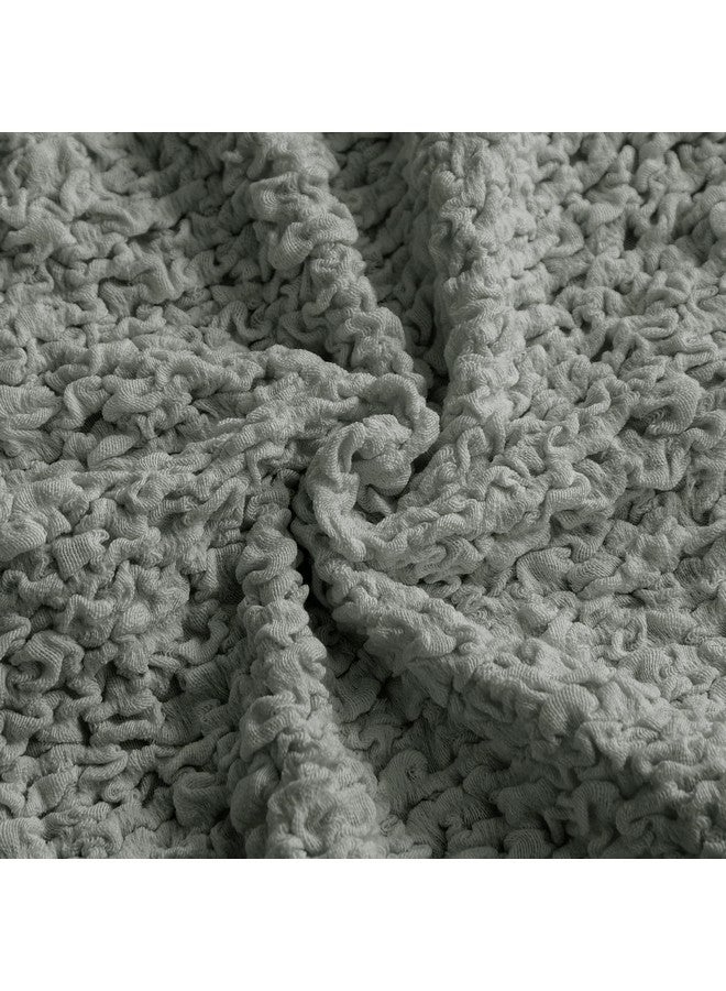 هاوس أوف كويرك غطاء أريكة بنمط إيطالي عالمي - غطاء أريكة قابل للتمدد بتصميم أنيق، نسيج بوليستر ناعم - ملائم للشكل، واقي قابل للغسل للحيوانات الأليفة والأطفال والانسكابات (مقعدين، رمادي) - Image 3