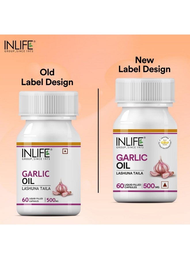 INLIFE Natural Garlic Oil Capsules for Heart Health and Immune Support for Men and Women - 60 Liquid Filled Capsules (Pack of 1) - Image 4