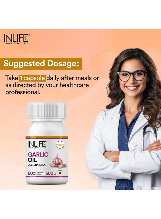 INLIFE Natural Garlic Oil Capsules for Heart Health and Immune Support for Men and Women - 60 Liquid Filled Capsules (Pack of 1) - Image 5