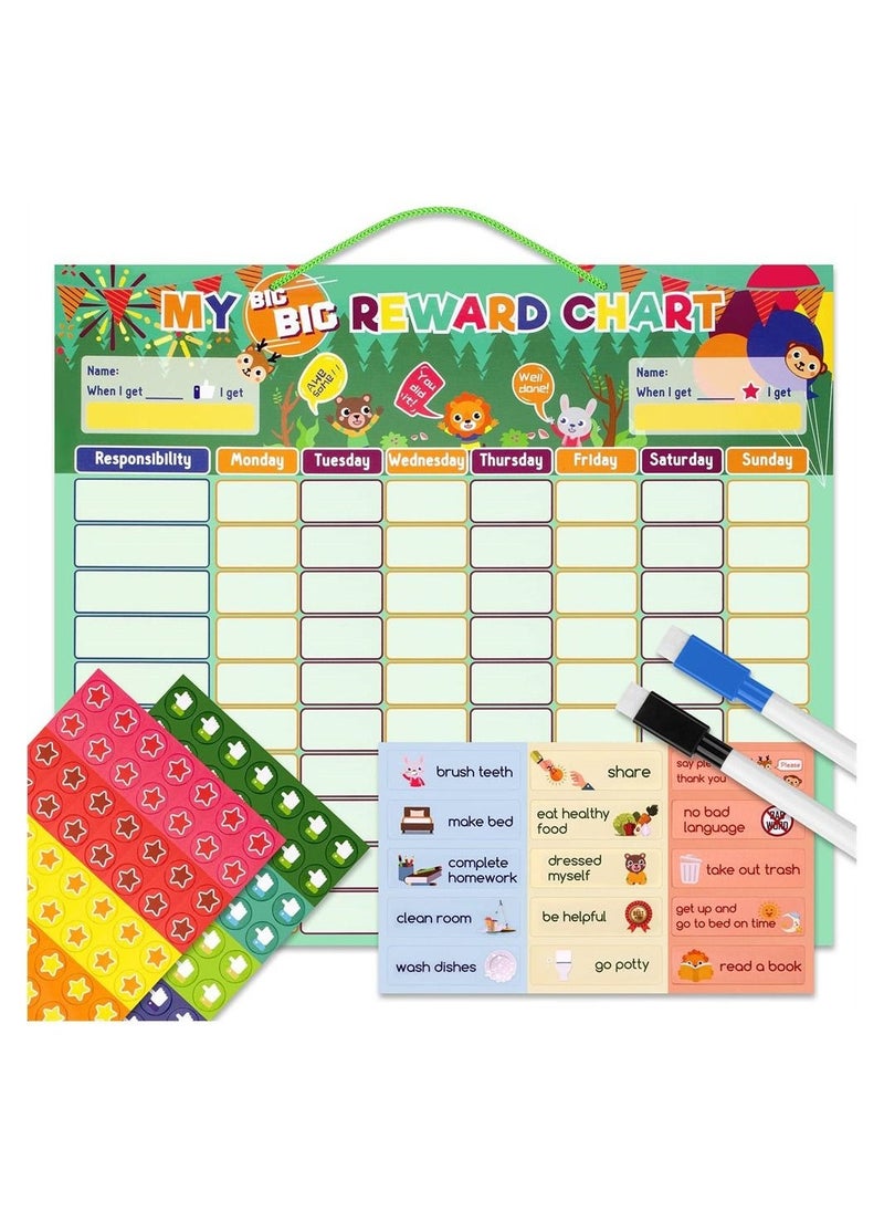 Generic - 158 Pcs Chore Chart Behavior Chart, Responsibility Chart, Magnetic Reward Chart, Star Dry Erase Reward Chart -Toddler Chores Chart - Daily Responsibility Board Chore Chart - Image 1