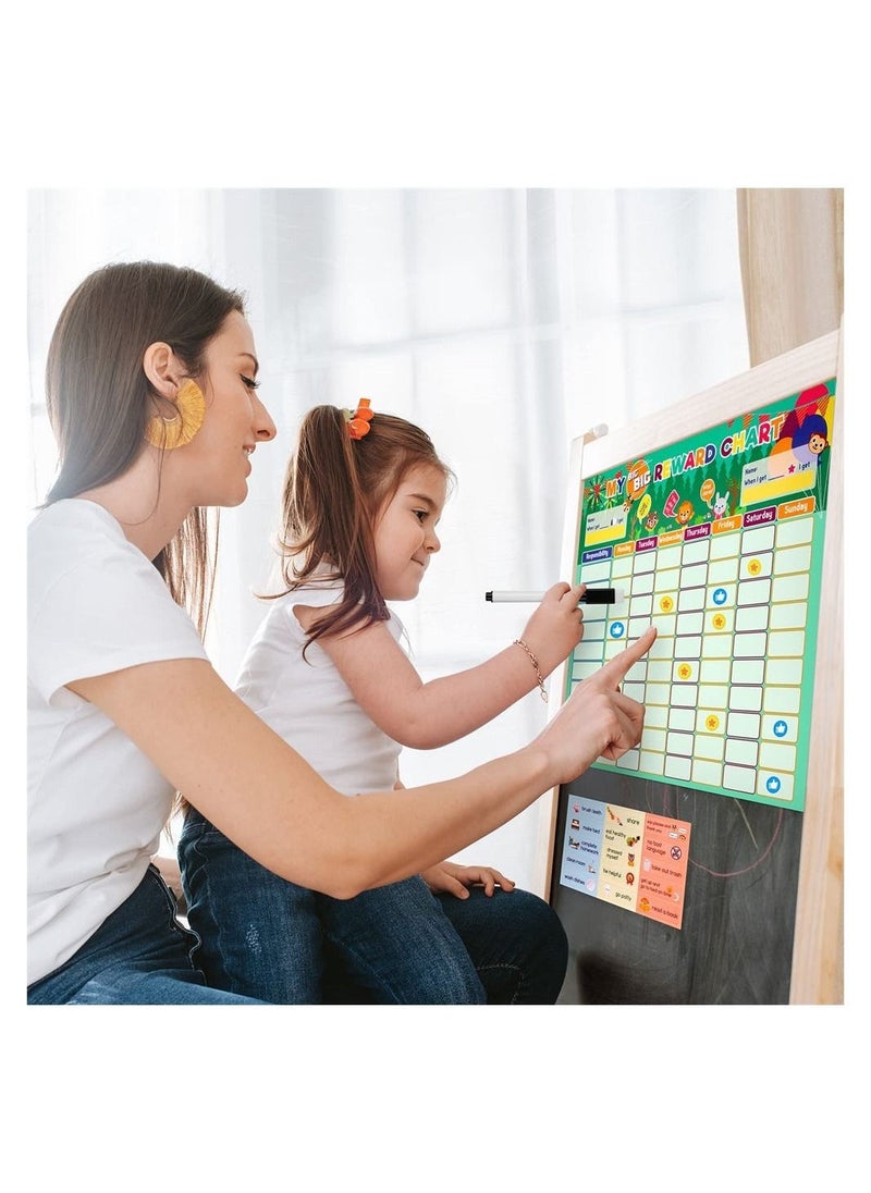 Generic - 158 Pcs Chore Chart Behavior Chart, Responsibility Chart, Magnetic Reward Chart, Star Dry Erase Reward Chart -Toddler Chores Chart - Daily Responsibility Board Chore Chart - Image 1