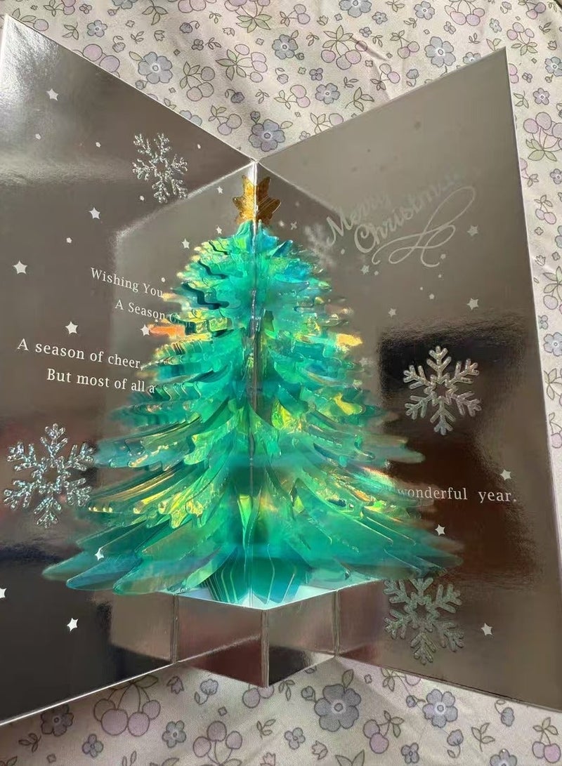 3D Greeting Card, Christmas Tree Greeting Card Envelopes, Sparkling Christmas Cards, Christmas Gifts & Holiday Décor (Perfect for Wife, Husband, and Kids) - Image 2