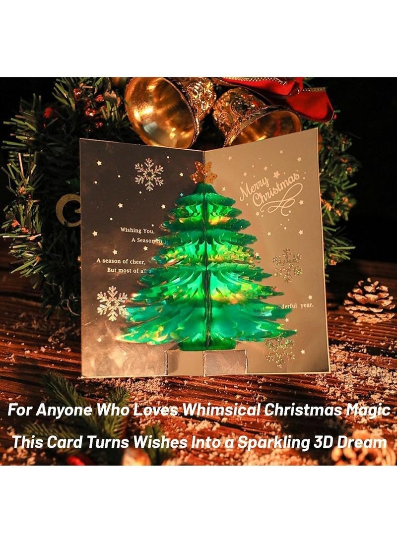 3D Greeting Card, Christmas Tree Greeting Card Envelopes, Sparkling Christmas Cards, Christmas Gifts & Holiday Décor (Perfect for Wife, Husband, and Kids) - Image 4
