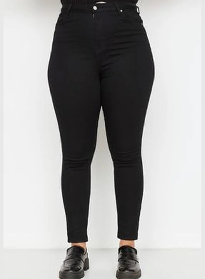 trendyol Black Non-Fading High Waist Flexible Skinny Jeans