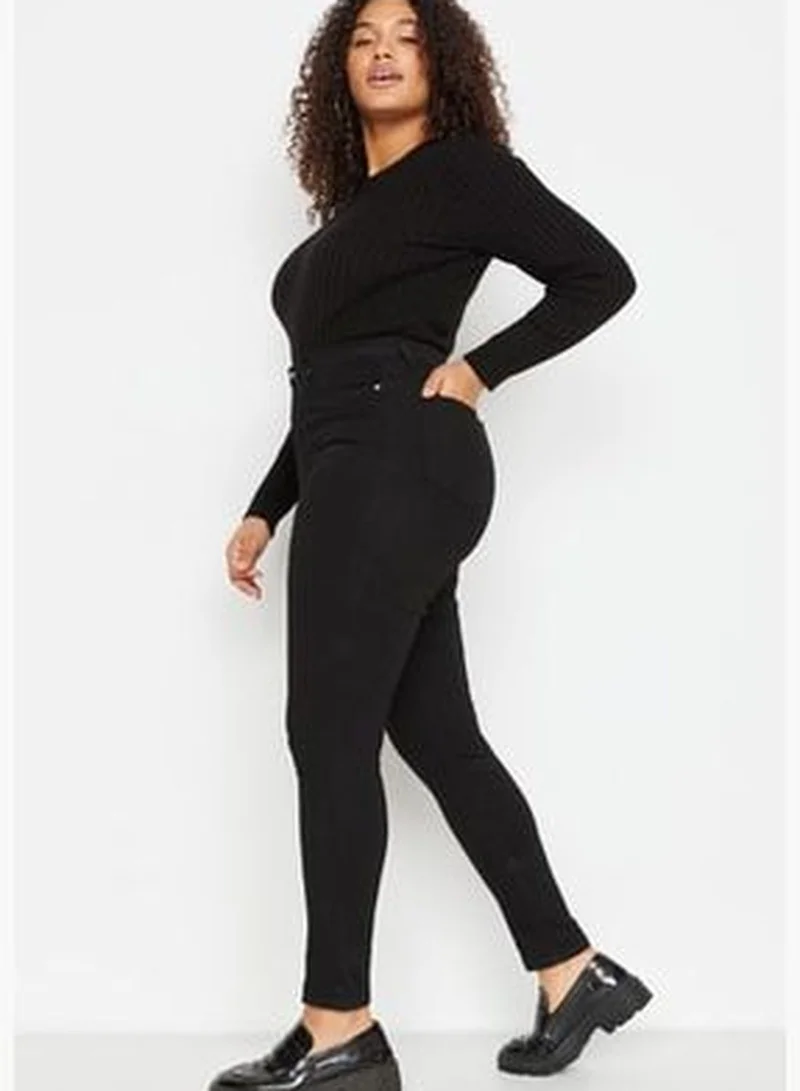 trendyol Black Non-Fading High Waist Flexible Skinny Jeans