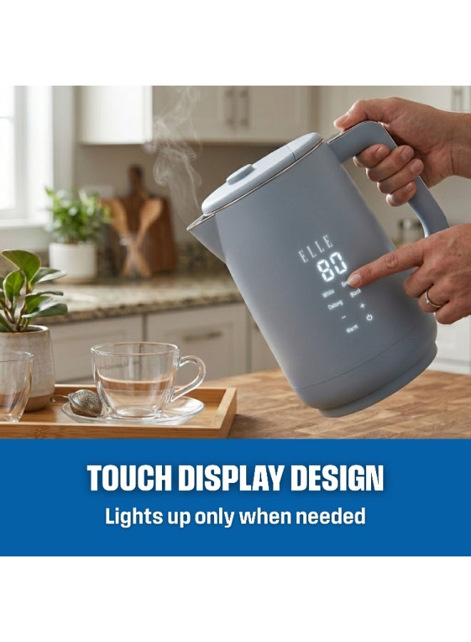 ELLE Panache Series Digital Electric Kettle, 1.7L, Smart Touch Display, Double Wall with Stainless Steel Interior, 2200W - Image 5