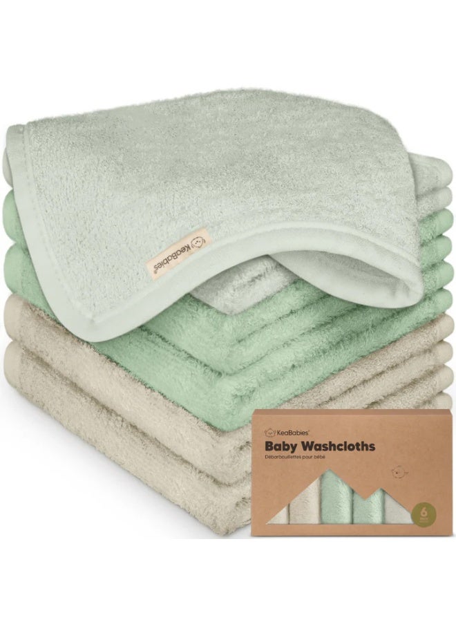KeaBabies Deluxe Baby Washcloths, Soft and Gentle on Sensitive Skin, Hills - Image 1