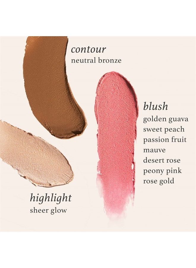 Skip The Brush Cream to Powder Blush Stick - Sweet Peach - Blendable and Buildable Color - 2-in-1 Blush and Lip Makeup Stick