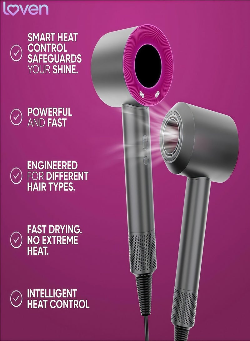 loven 1600W Super Hair Dryer with Powerful Digital Motor for Fast Drying - Image 5