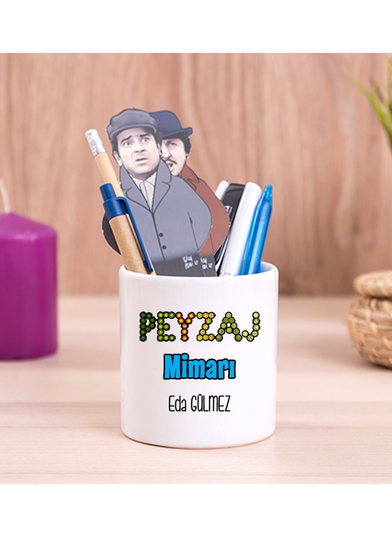 Hediye Dükkanı Gift Shop Personalized Landscape Architect Ceramic Pen Holder 